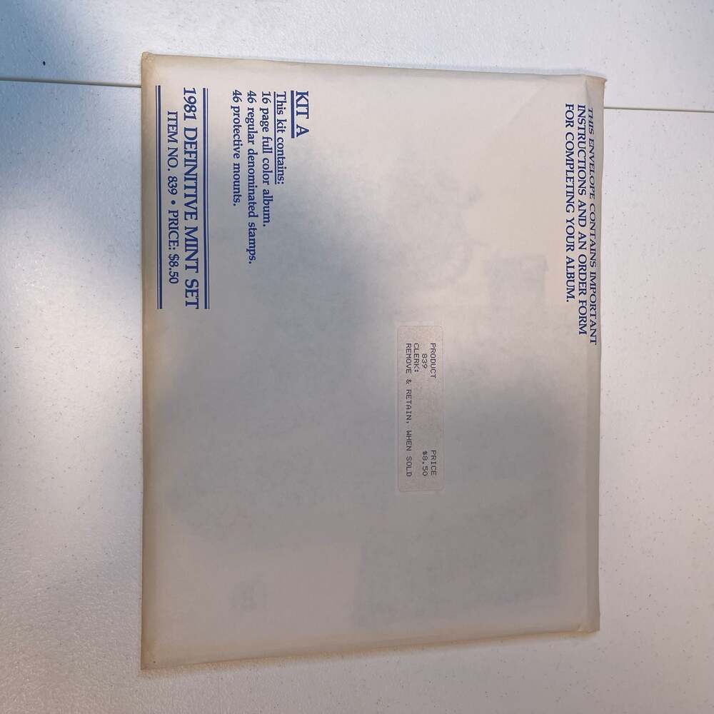 Vintage 1981 USPS Definitive Mint Set and Postal Stationery Kit A with Packets B